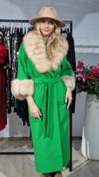 Boutique For You Palton dama verde cu blana