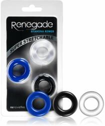 NS Novelties Renegade Stamina Rings set de cercuri pentru penis 3 buc