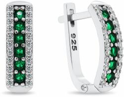 Brilio Silver Varázslatos ezüst fülbevalók zöld cirkónium kővel EA294GW
