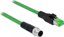Delock Netzwerkkabel M12 4 Pin D-kodiert > RJ45 St PVC 2m (85438) - vexio