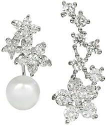 JwL Luxury Pearls Cercei asimetrici - dubli, cu perlă naturală albă și zirconii JL0260