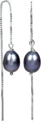 JwL Luxury Pearls Cercei din argint cu lanț și perlă albastră metalică JL0207
