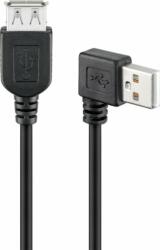 Goobay 95702 USB-A anya - USB-A 90° apa 2.0 Hosszabbító kábel 0.3m - Fekete (95702)