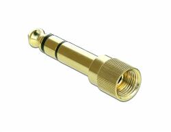 Delock Átalakító 6, 35 mm sztereo apa 3, 5 mm sztereo anya 3 pólusú fém, csavarozható (66390)