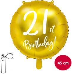 PartyDeco S. r. o 21. Évszámos lufi, fólia, arany, hb