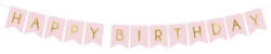 PartyDeco S. r. o Happy birthday banner, világos rózsaszín, 175 cm
