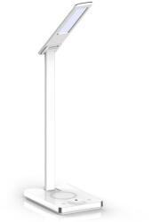 V-TAC Lampa de Birou LED 7W, 3 in 1, Încarcator Wireless, Patrat, Corp Alb (9422-L)