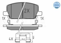 MEYLE set placute frana, frana disc MEYLE -ORIGINAL: True to OE. 025 223 1119 (025 223 1119)