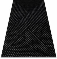 Glamour Kizárólagos EMERALD szőnyeg A0084 glamour, elegáns, vonalak, geometriai fekete / ezüst 160x220 cm (AF723)