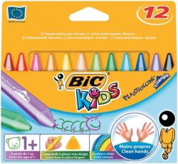 BIC Creioane cerate 12 culori Plastidecor Triunghiulare Bic 8297733 (829773)