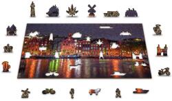Wooden City - Puzzle Amsterdam de noapte - 150 piese Puzzle