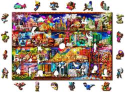 Wooden City - Puzzle Aimee Stewart: World Travel Bookshelf 505 - 500 piese Puzzle