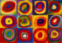 Enjoy - Puzzle Studiu de culoare - Pătrate cu cercuri concentrice, Wassily Kandinsky - 1 000 piese Puzzle