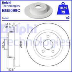 DELPHI Disc frana DELPHI BG5099C - automobilus