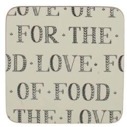 Kitchencraft Feliratos parafa poháralátét - 6 darabos - LOVE - FOOD (VR-5226140)