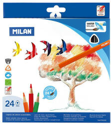 MILAN 431-es Aquarell színesceruza készlet ecsettel - 24 darabos (FR-0742324-4028758) - mindenkiaruhaza