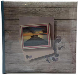 P&O Könyvkötésű bedugós fényképalbum - 200 db 10x15 cm képhez - barna faerezetes (BBM46200-WH-P20-7BARNA)