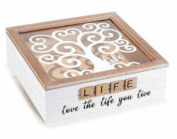 AFI Életfás fadoboz Life love the life you live felirattal - 24x7, 5x24 cm (IMO-AFI-514516)