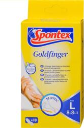 Spontex Goldfinger eldobható latex kesztyű, L méret - 10 db