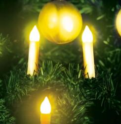  Karácsonyi LED gyertyafüzér - melegfehér - 10 LED - 2 x AA (glo-58037A)