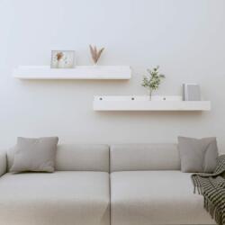 vidaXL Rafturi de perete, 2 buc. , alb, 80x12x9 cm, lemn masiv de pin (823590) Raft