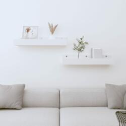 vidaXL Rafturi de perete, 2 buc. , alb, 50x12x9 cm, lemn masiv de pin (823585) Raft