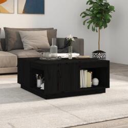 vidaXL Măsuță de cafea, negru, 80x81x36, 5 cm, lemn masiv de pin (814528) Masa de cafea