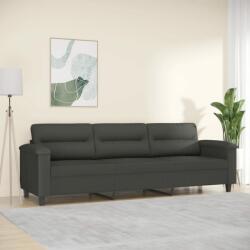 vidaXL Canapea cu 3 locuri, gri închis, 210 cm, țesătură microfibră (349235) Canapea