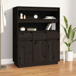 vidaXL Dulap înalt, negru, 89x40x116, 5 cm, lemn masiv de pin (818219) Comoda