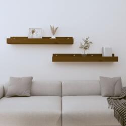 vidaXL Rafturi de perete 2 buc. maro miere 80x12x9 cm lemn masiv pin (823592) Raft