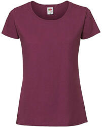 Fruit of the Loom Csomag akciós póló (minimum 5 db) Női póló Rövid ujjú Fruit of the Loom Lady-Fit Ringspun Premium T - 2XL, Burgundi vörös