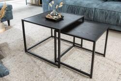 LuxD Oldalsó asztal szett Maille 50 cm fekete kőris - 2 részes