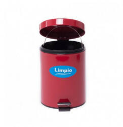 Limpio Cos gunoi inox, rosu, 5 litri (CGIX15LRD) Cos de gunoi