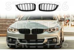 Tuning - Specials Grile Centrale compatibil cu BMW Seria 4 F32 F33 F36 (2013-2021) M Design Negru Lucios (5300)