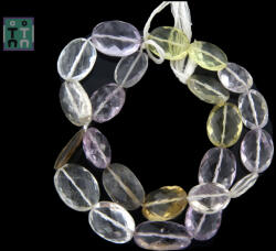 Cuart Mixt Margele Pietre Semipretioase Oval Fatetat - 13-18 x 10-13 mm