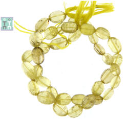  Cuart Lemon- Butoias Fatetat - 12-17 x 8-10 mm -Margele Pietre Semipretioase - Lungima Sirag 26 cm