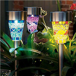 Union Napelemes földbe szúrható mozaik Led lámpa, 3 db-os készlet (UKK_7618_M_Mosaic_solar_lights)