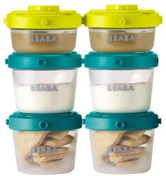 Beaba Set 6 recipiente ermetice pentru hrana (2X60ml, 4X120ml) Set pentru masa bebelusi