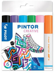  Dekormarker készlet, 1, 4 mm, PILOT "Pintor M" 6 különböző divatszín