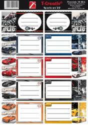 Füzetcímke mintás 10címke / lap Sport Cars