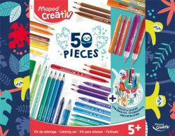  Színezőkészlet, írószertartóval, MAPED CREATIV, 50 darabos