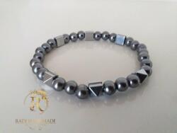 Radi handmade Мъжка гривна със сив хематит (395)