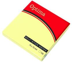 Optima Öntapadós jegyzet OPTIMA 75x75mm sárga 100 lap (22910) - fotoland