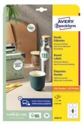 AVERY Etikett AVERY L6228-10 69 mm univerzális kör 10 lapos (6228-10) - fotoland