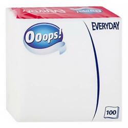 Ooops! Szalvéta OOOPS! Everyday 1 rétegű 100 lapos 33x33 cm fehér (KSC11001897) - fotoland