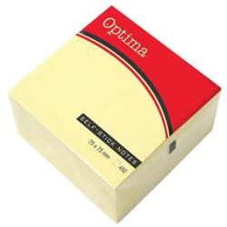 Optima Öntapadós jegyzettömb OPTIMA 75x75mm sárga 450 lap (122914) - fotoland