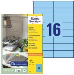 Avery Etikett AVERY 3453 105x37mm univerzális kék 1600 címke/doboz 100 ív/doboz (3453) - fotoland