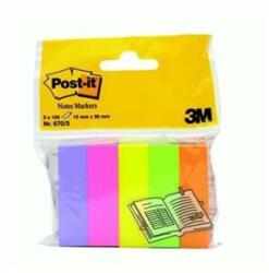 Post-it Oldaljelölő 3M Post-it LP670/5 papír neon 5 szín 5x100 lap (12634) - fotoland