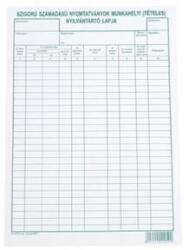  Nyomtatvány szigorú számadású nyomtatványok munkahelyi tételes nyilvántartó lapja A/4 1 lap (22885) - fotoland