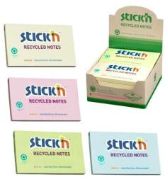 Stick n Öntapadó jegyzettömb STICK`N 78x127mm újrahasznosított pasztell mix 4x3x100 lap (21435) - fotoland